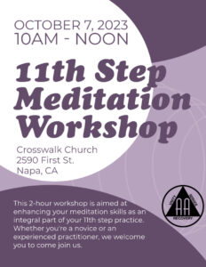 Flyer for the 11th Step Meditation Workshop