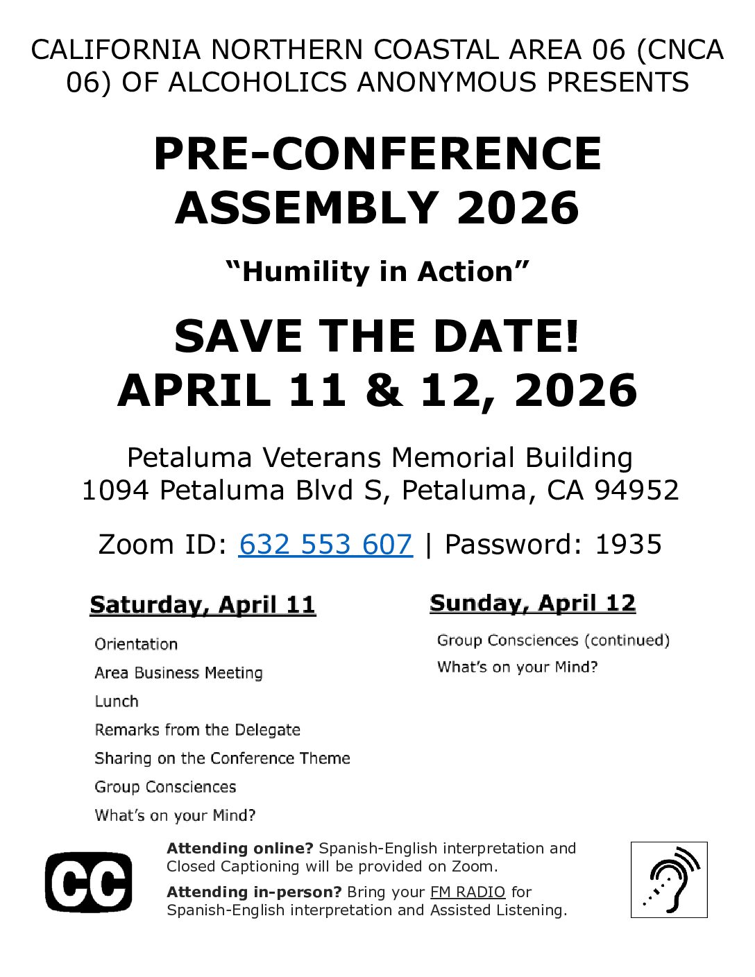 Pre-Conference Assembly 2026