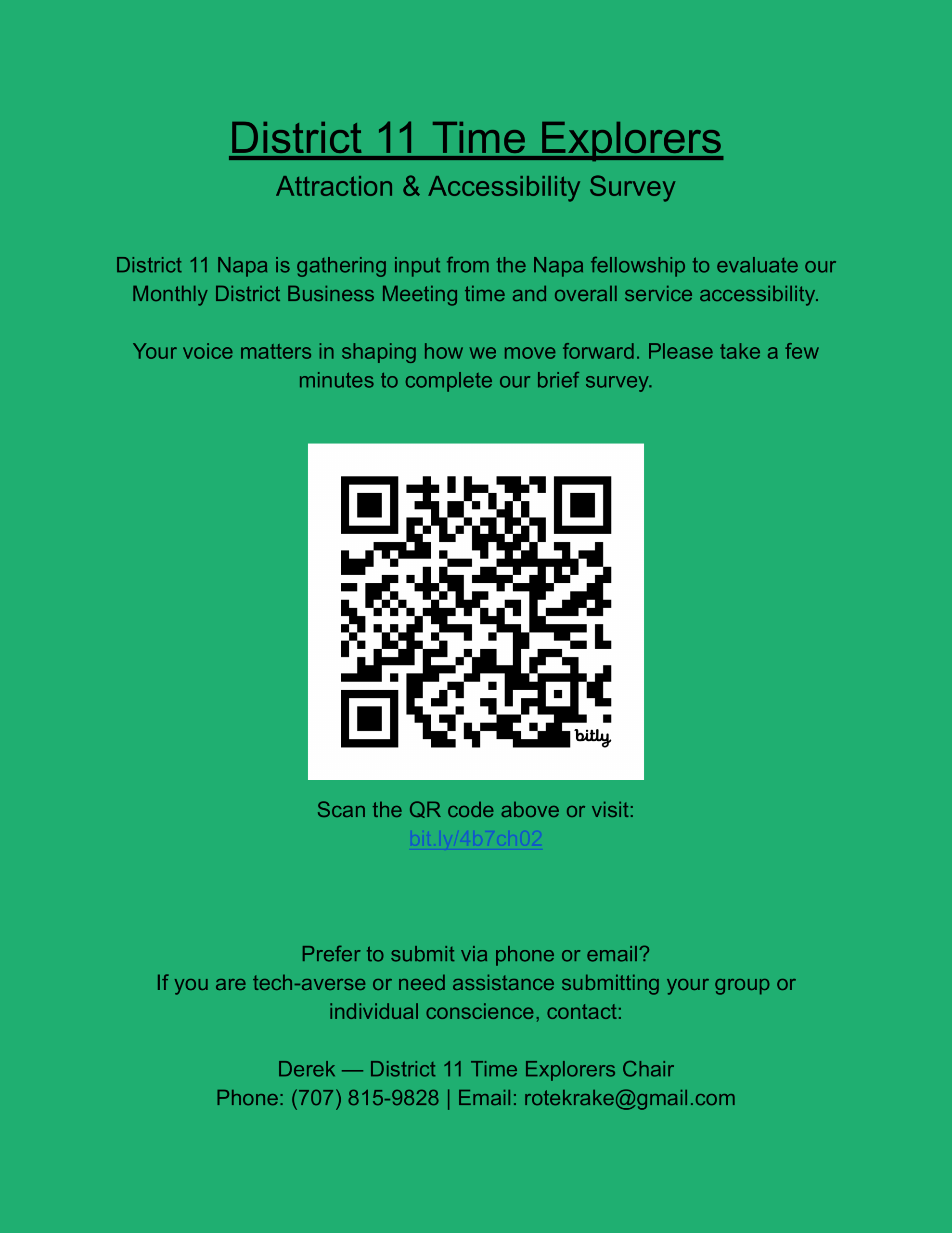 District 11 Time Explorers Accessibility Survey
